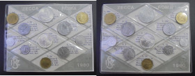 ITALIA. Dama y naves. Serie de diez piezas (10) de 1 a 500 liras y una medalla token…SC+