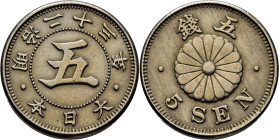 JAPÓN. Mutsuito (Meiji). 5 sen. Año 23
