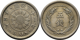 JAPÓN. Mutsuito (Meiji). 5 sen. Año 41 (1896)