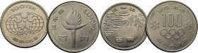 JAPÓN. Expo y Saporo. 100 yens (2). Año 45 y 47 (1972). SC- y SC. Lote de 2
