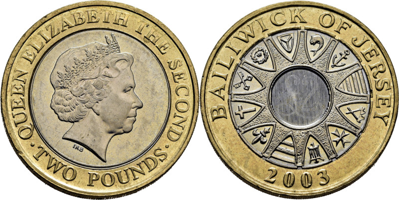 JERSEY. Isabel II. 2 pounds. 2003. Bimetálica. K102. SC, brillo original. El pro...