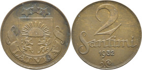LETONIA. 2 santimi. 1932