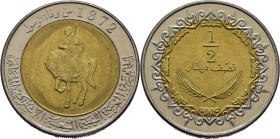 LIBIA. Jinete. 1/2 Dinar. 1372Hg (2004). Bimetálica. EBC+/SC