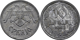 SERBIA. Ocupación nazi. 10 d. 1943. K33. Ligera oxidación. MBC+/EBC-. El propietario la valoraba en 18€
