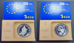ESPAÑA. Madrid capital de la cultura. Carlos III. 1992. 5 ecus. PROOF FDC