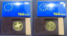 ESPAÑA. Carlos V a caballo en Muhlberg. 1989. 100 ecus. PROOF FDC