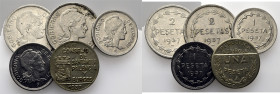 GUERRA CIVIL. II REP. CONSEJO DE SANTANDER, PALENCIA Y BURGOS. 1 peseta. 1937…Lote de 5