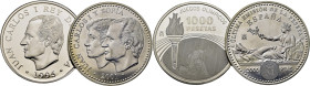 JUAN CARLOS I. 1.000 ptas. JJOO. 1996. 2.000 pesetas. Última emisión de la peseta…FDC. Lote de 2