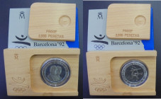 JUAN CARLOS I. XXV Olimpiada Barcelona'92. 2.000 pesetas. 1990. PROOF FDC