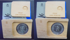 JUAN CARLOS I. XXV Olimpiada Barcelona'92. 2.000 pesetas. 1990. Futbol. PROOF FDC