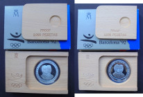JUAN CARLOS I. XXV Olimpiada Barcelona'92. 2.000 pesetas. 1991. Bolos. PROOF FDC