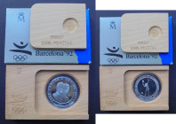 JUAN CARLOS I. XXV Olimpiada Barcelona'92. 2.000 pesetas. 1991. Tenis. PROOF FDC