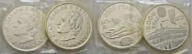 JUAN CARLOS I. 2.000 ptas (2). Asamblea FMI. 1994. Tricentenario Goya "La maja vestida". FDC. Lote de 2
