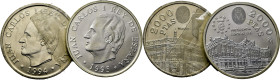 JUAN CARLOS I. 2.000 pesetas (2). Asamblea F.M.I. 1994. Presidencia de Consejo U.E. 1996. FDC. Lote de 2