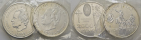 JUAN CARLOS I. 2.000 pesetas (2). Cuatrocientos cincuenta años de Cervantes. 1547-1997. FDC. Lote de 2