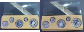 JUAN CARLOS I. V Centenario 1492-1992. 2.000 a 100 pesetas. 1989 (5 piezas). Serie I. FDC