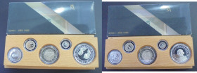JUAN CARLOS I. V Centenario 1492-1992. 2.000 a 100 pesetas (5 piezas). 1989. Serie I. FDC