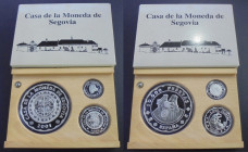 JUAN CARLOS I. Casa de la moneda de Segovia. 2001. 500, 2.000 y 10.000 pesetas. PROOF FDC/SC
