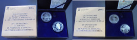 JUAN CARLOS I. XX años adhesión España y Portugal a CCE. 10 euros  (2). PROOF FDC/SC