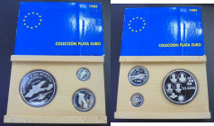 JUAN CARLOS I. Colección plata euro. Homenaje a la aviación española. 1997. 25, 5 y 1 euros. FDC
