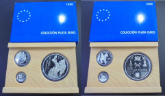 JUAN CARLOS I. Colección plata euro. Homenaje al ejército. 1998. 25, 5 y 1 euros. FDC