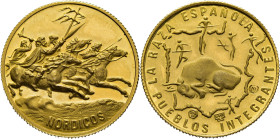 JUAN CARLOS I. Medalla. La raza española. Nd. Acuñación de N.I. El bisonte de Altamira. PROOF FDC/SC