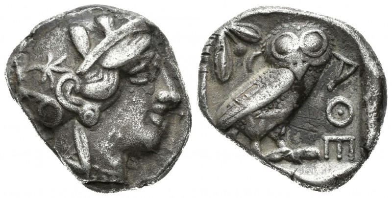 Ática. Tetradracma-Tetradrachm. 449-413 a.C. Atenas. (Gc-2526). Anv.: Cabeza de ...