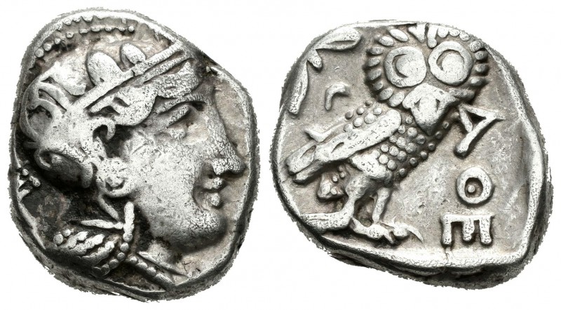 Ática. Tetradracma-Tetradrachm. 300 a.C. Atenas. (Se-2537). Anv.: Busto femenino...