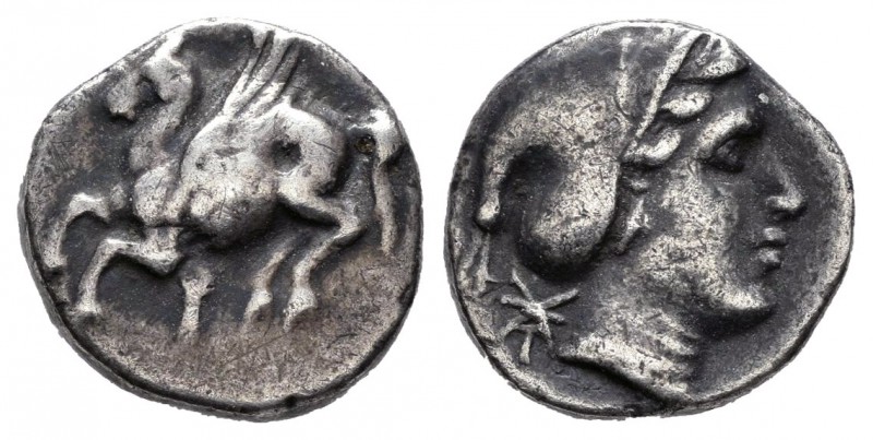 Corintia. Corinto. Dracma-Drachm. 350-306 a.C. (Cy-2170). (S-2634). Anv.: Pegado...