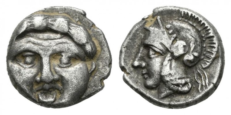 Pisidia. Óbolo-Obol. 350-300 a.C. Selge. (Sng-5441). Anv.: Cabeza de Gorgon de f...