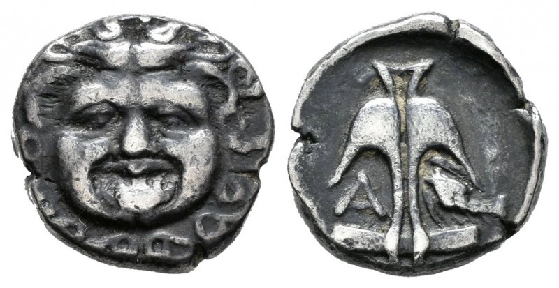 Tracia. Apolonia Pontika. Dracma-Drachm. 400-350 a.C. (Gc-1655). Anv.:  Medusa d...