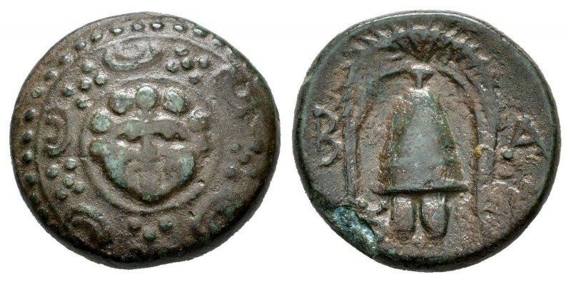 Imperio Macedonio. Interregno. AE 16. 288-277 a.C. (Price-3158). Anv.: Escudo ma...
