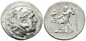 Imperio Macedonio. Alejandro III Magno. Tetradracma-Tetradrachm. 336-323 a.C. Aspendos. (Müller-1197 variante). Anv.: Cabeza de Heracles a derecha rec...