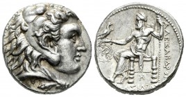 Imperio Macedonio. Alejandro III Magno. Tetradracma-Tetradrachm. 311-300 a.C. Babylon. (Price-3704). Anv.: Cabeza de Heracles a derecha recubierta con...
