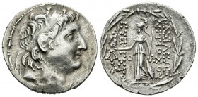 Imperio Seleucida. Antioco VII. Tetradracma-Tetradrachm. 138-129 a.C. (Gc-7092). Anv.: Cabeza diademada a derecha. Rev.: Atenea en pie a izquierda con...