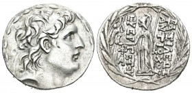 Imperio Seleucida. Antioco VII. Tetradracma-Tetradrachm. 121-96 a.C. Siria. (Gc-7142). Anv.: Cabeza diademada de Antioco a derecha. Rev.: Atenea en pi...