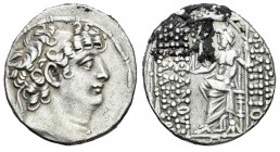 Imperio Seleucida. Filipo I Filadelfo. Tetradracma-Tetradrachm. 92-83 a.C. Siria. (Cy-3106). (Se-7196). Anv.: Cabeza diademada a derecha. Rev.: Zeus s...