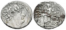 Imperio Seleucida. Filipo I Filadelfo. Tetradracma-Tetradrachm. 92-83 a.C. Siria. (Cy-3106). (Se-7196). Anv.: Cabeza diademada a derecha. Rev.: Zeus s...