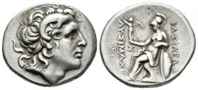 Reino de Tracia. Lisímaco. Tetradracma-Tetradrachm. 323-281 a.C. (Se-6814 variante). Anv.: Cabeza de Alejandro Magno como Amón a derecha. Rev.: Atenea...