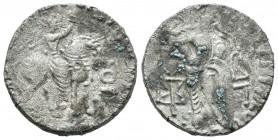Indoescitas. Azes II. Dracma-Drachm. 35 a.C. Ag. 9,54 g. Oxidaciones. BC. Est...15,00.