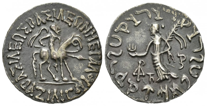 Indoescitas. Azilises. Tetradracma-Tetradrachm. 55-35 a.C. (Mit-802b). (Morgan-I...