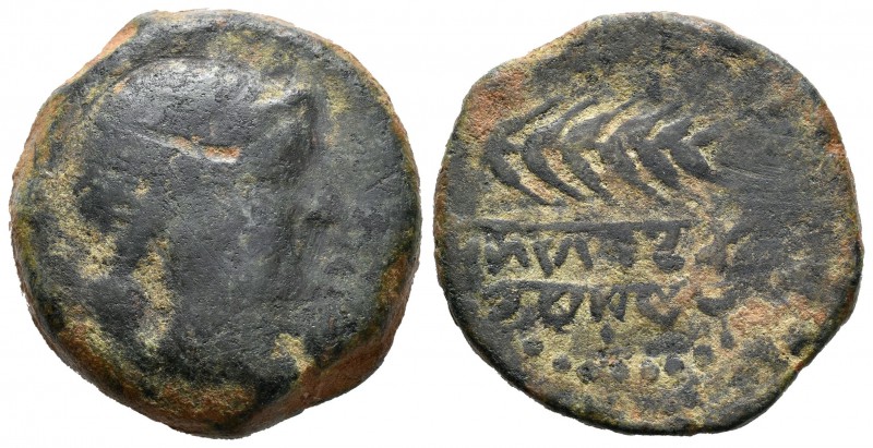 Abra. As. 120-20 a.C. Porcuna (Jaén). (C-4). Ae. 23,20 g. Muy escasa. BC-/BC+. E...