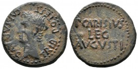 Emerita Augusta. As. 27 a.C.-14 d.C. Mérida (Badajoz). (Abh-994). (Acip-4436c). Anv.: Cabeza desnuda de Augusto a izquierda. alrededor CAESAR AVG TRIB...