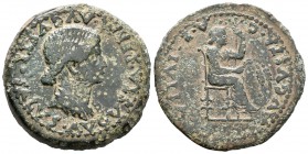 Emerita Augusta. Dupondio-Dupondius. 14-36 d.C. Mérida (Badajoz). (Abh-1026). (Acip-3405). Anv.: Busto de Livia a derecha, alrededor PERM AVGVSTI.SALV...