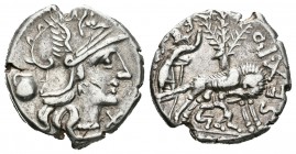 Pomponia. Denario-Denarius. 137 a.C. Italia Central. (Cal-tipo 1021). Ag. 3,91 g. MBC+. Est...90,00.