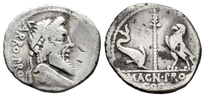 Pompeyo Magno. Denario-Denarius. 49 a.C. Hispania. (Ffc-4). (Craw-447/1a). (Cal-...
