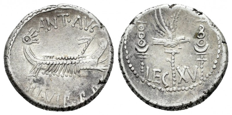 Marco Antonio. Denario-Denarius. 32-31 a.C. Ceca volante. (Ffc-50). (Craw-544/30...