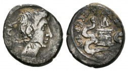 Augusto. Quinario-Quinarius. 29-28 a.C. ¿Roma?. (Spink-1568). (Ric-276). Ag. 1,72 g. BC+. Est...40,00.