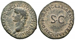 Germánico. As. 37-38 d.C. Roma. (Spink-1821). (Ric-35). Rev.: C CAESAR AVG GERMANICVS PON M TR POT, alrededor SC. Ae. 10,76 g. BC. Est...40,00.