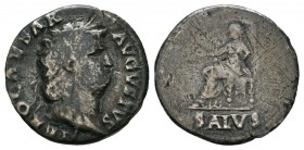 Nerón. Denario-Denarius. 66-7 d.C. Roma. (Spink-1945). (Ric-67). Rev.: SALVS. Salud sentada a izquierda con pátera. Ag. 2,64 g. BC. Est...35,00.